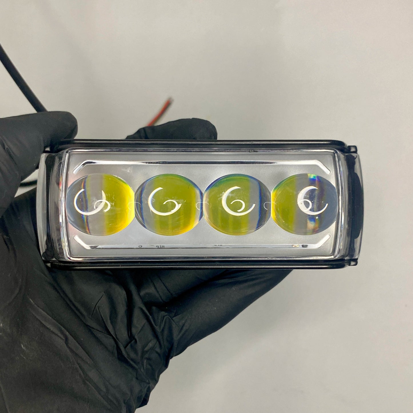 Heavy-Duty 4-Lens LED Light for Cars & Bikes | 8 Functions