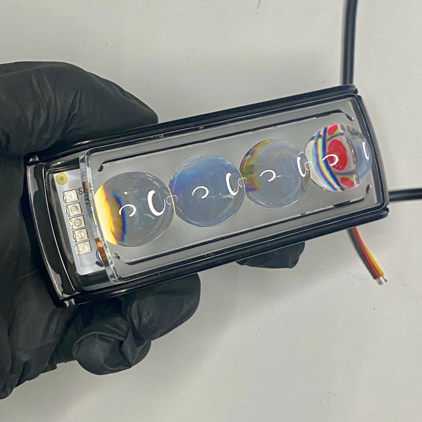 Heavy-Duty 4-Lens LED Light for Cars & Bikes | 8 Functions